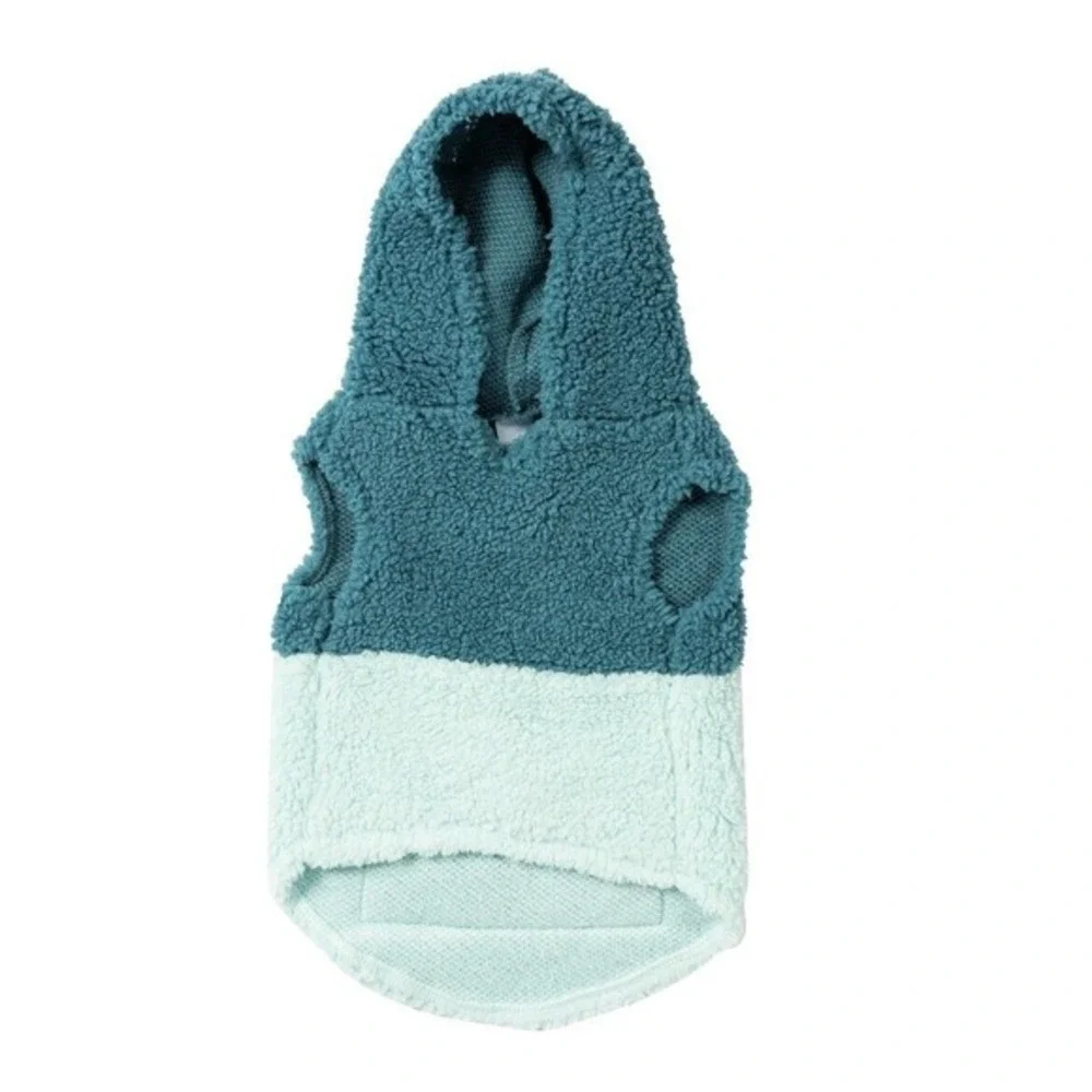 NWT Justice Pet Polyester Sherpa Snowflake Dog Hoodie Turquoise‎ Size S